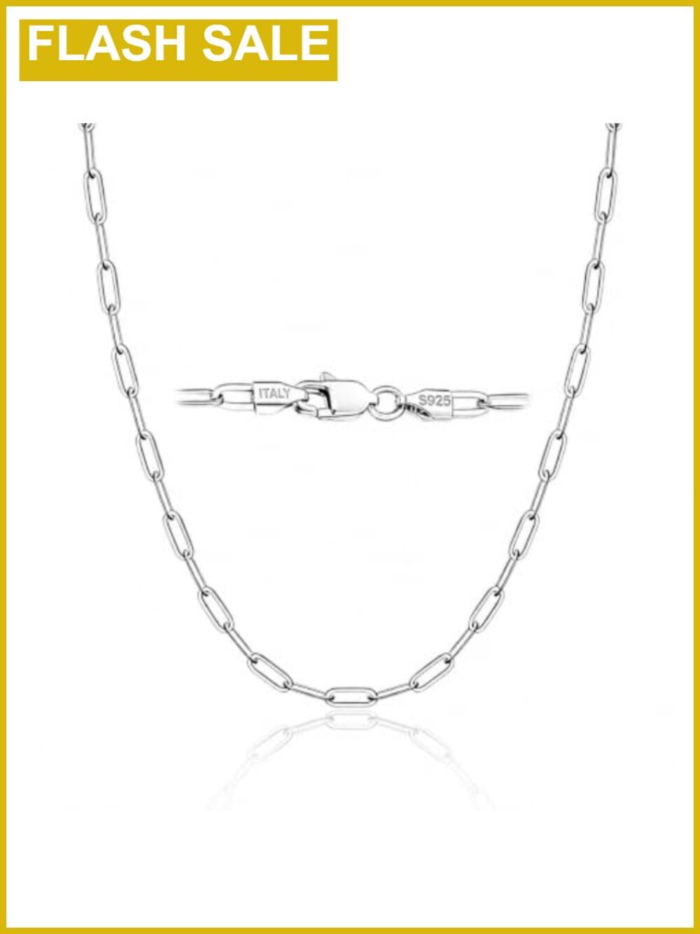 18k Gold Plated 925 Sterling Silver Chain Necklace Lobster Clasp Women's